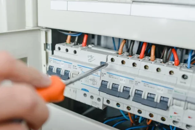 Electrical consumer unit being worked on