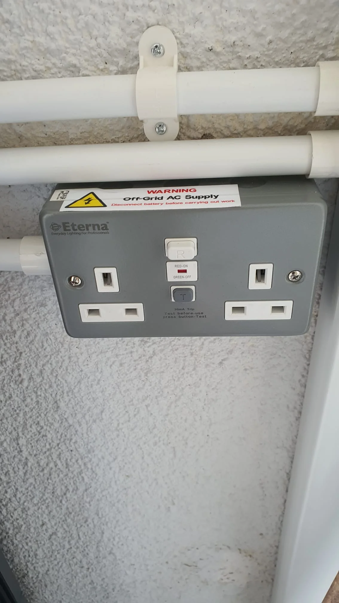 Electrical outlet installed as part of an electrical project